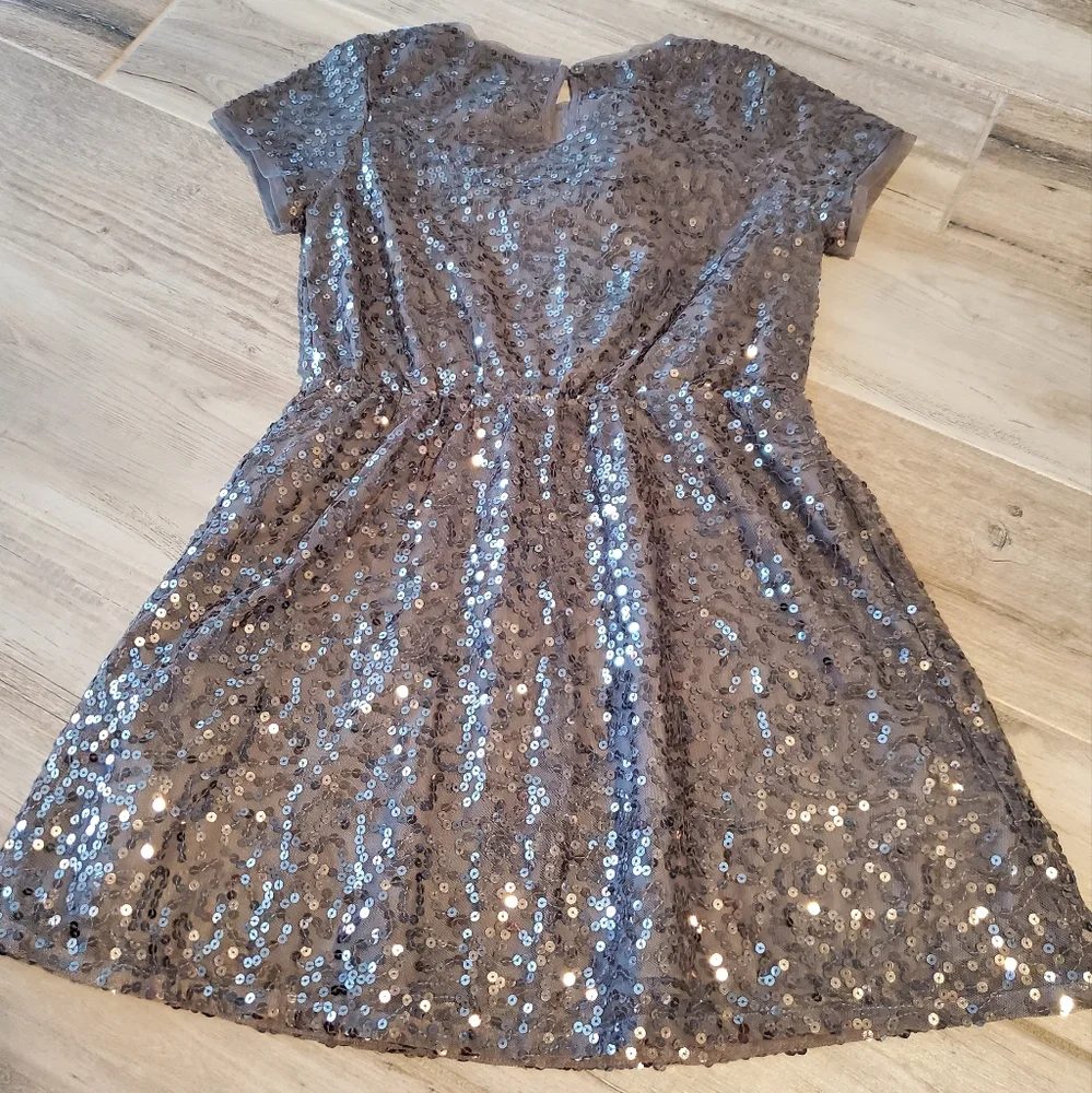 GAP Kids Siver Sequin Dress Medium 7 8 Party Holiday Fancy NWOT